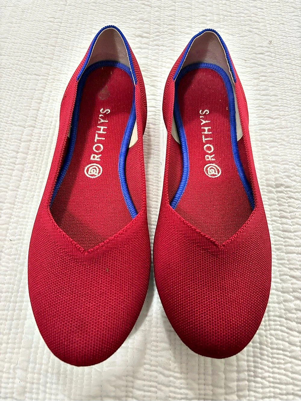 Rothy's Red & Blue Flats US 11.5